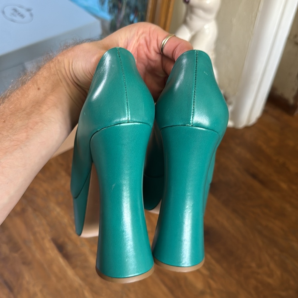 Miu Miu teal platform heels - Picture 9 of 15